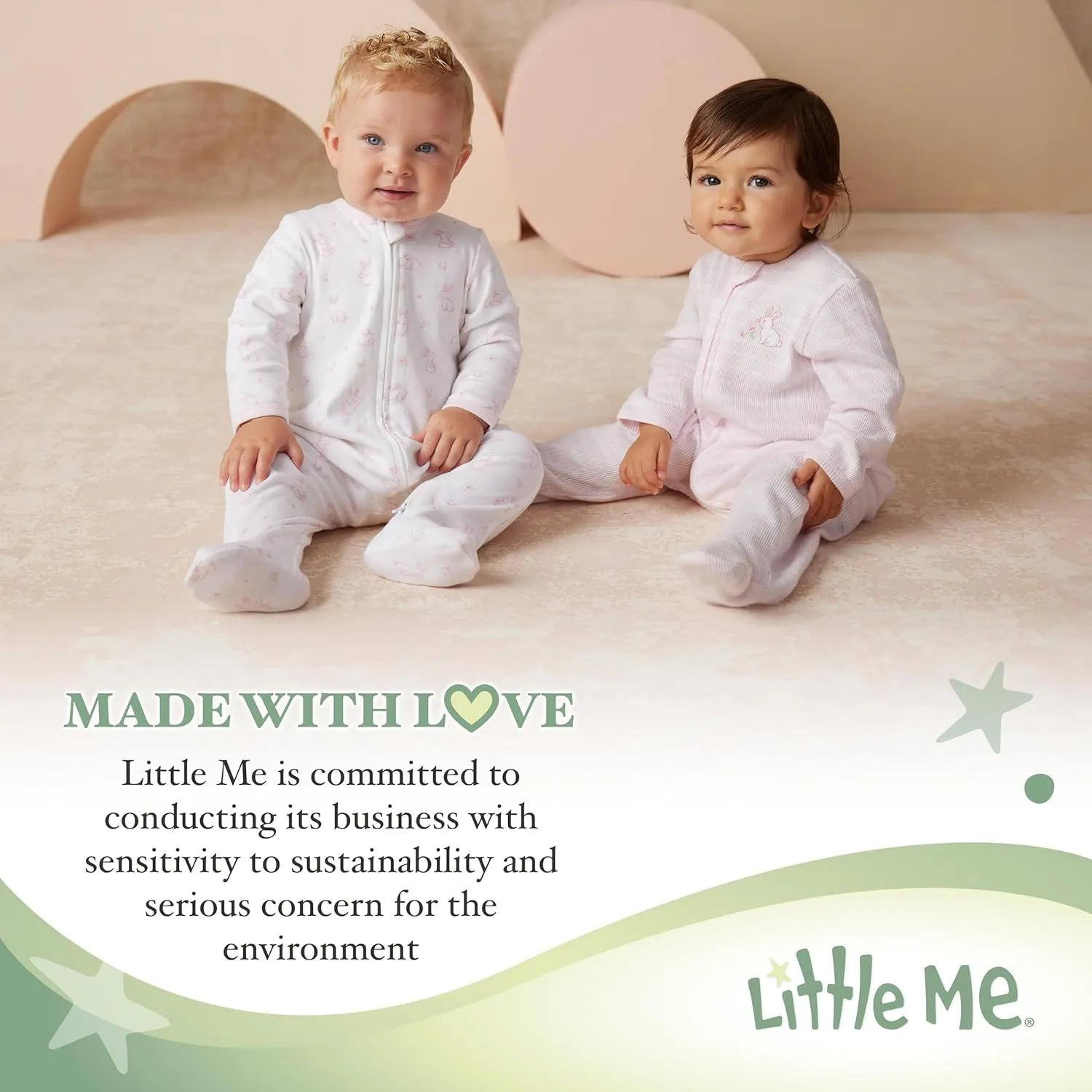 Little Me Baby Girls' 3-Pack 100% Cotton Scratch Free Tag Bodysuits