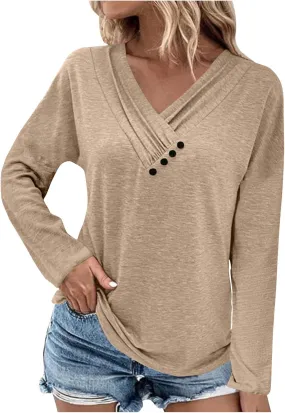 Long Sleeve Shirts for Women Womens Blouses Casual Fall Hippie Shirts Cute Tops Floral Tunics Tops Crew Neck Shirts