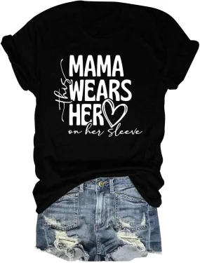 Mama Shirt Funny Mom Shirt Mama Letter Printed Love Graphic Shirts Momma Shirt Mom Life Tshirts
