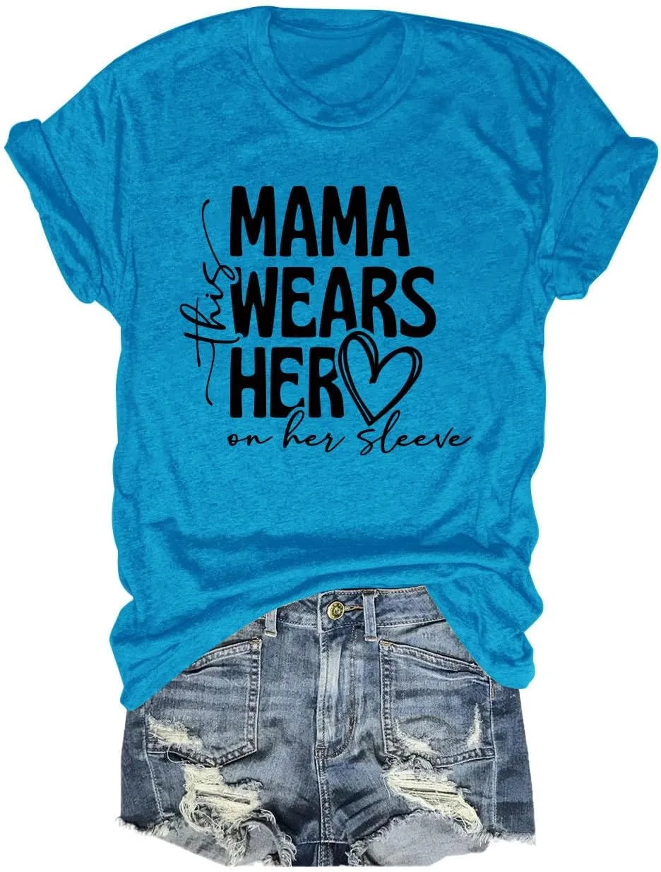 Mama Shirt Funny Mom Shirt Mama Letter Printed Love Graphic Shirts Momma Shirt Mom Life Tshirts