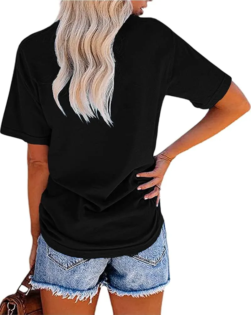 MaQiYa Womens Cute Sunflower Graphic Printed Tee Shirts Vintage Short Sleeve Cotton Shirts Tops