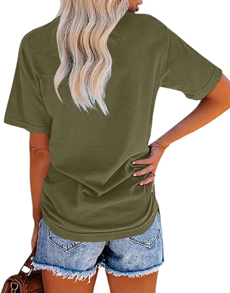 MaQiYa Womens Cute Sunflower Graphic Printed Tee Shirts Vintage Short Sleeve Cotton Shirts Tops