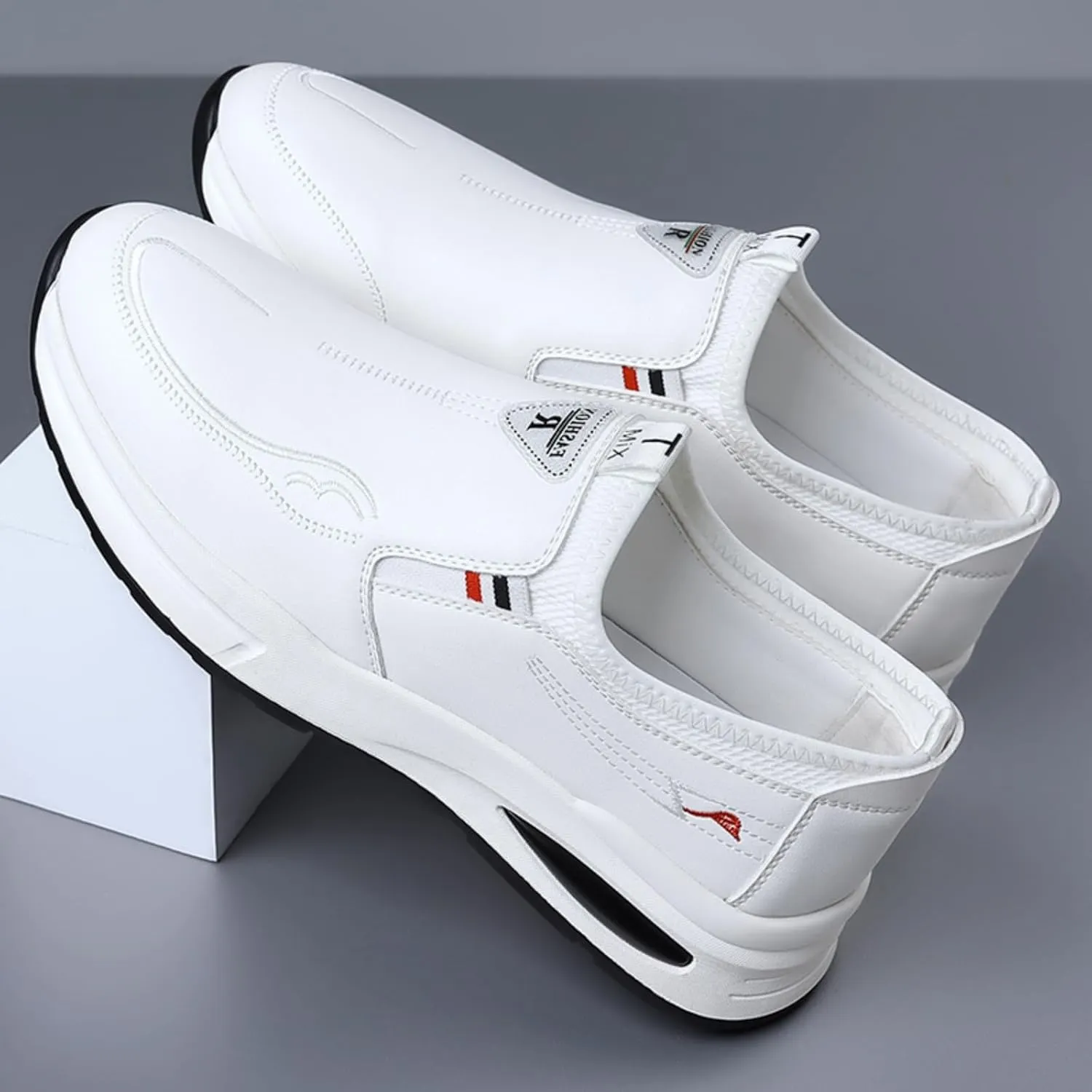 Men Casual Business Shoes Slip - on Adjustable Loafers Leather for Driving Working Walking Party Formal Oxfords