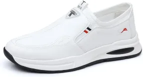 Men Casual Business Shoes Slip - on Adjustable Loafers Leather for Driving Working Walking Party Formal Oxfords