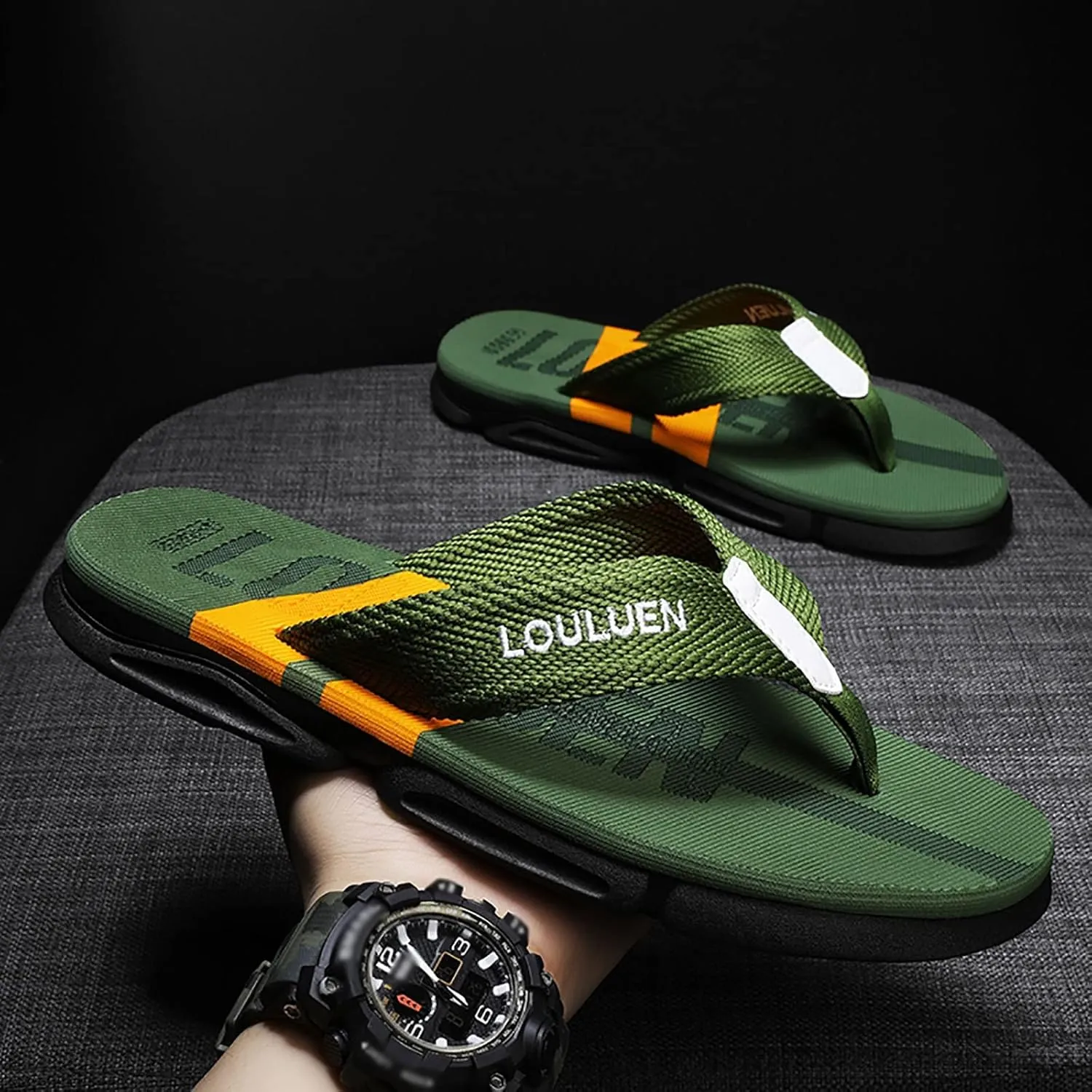 Men Casual Slippers Beach Flip Flops Outdoor Fashion Sandals Shoes Flip Plop Sandals