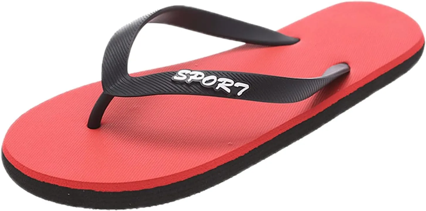 Men Fashionable Flat Toe Flip Flops Flat Beach Fashion Toe Flip Flops Sandals Men Massage