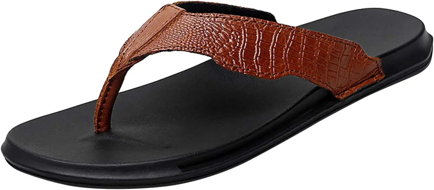Men Flip Flops Fashionable Summer New Pattern Flat Bottom Comfortable Non Slip Large Beach Sippers Flip Flops for The Beach