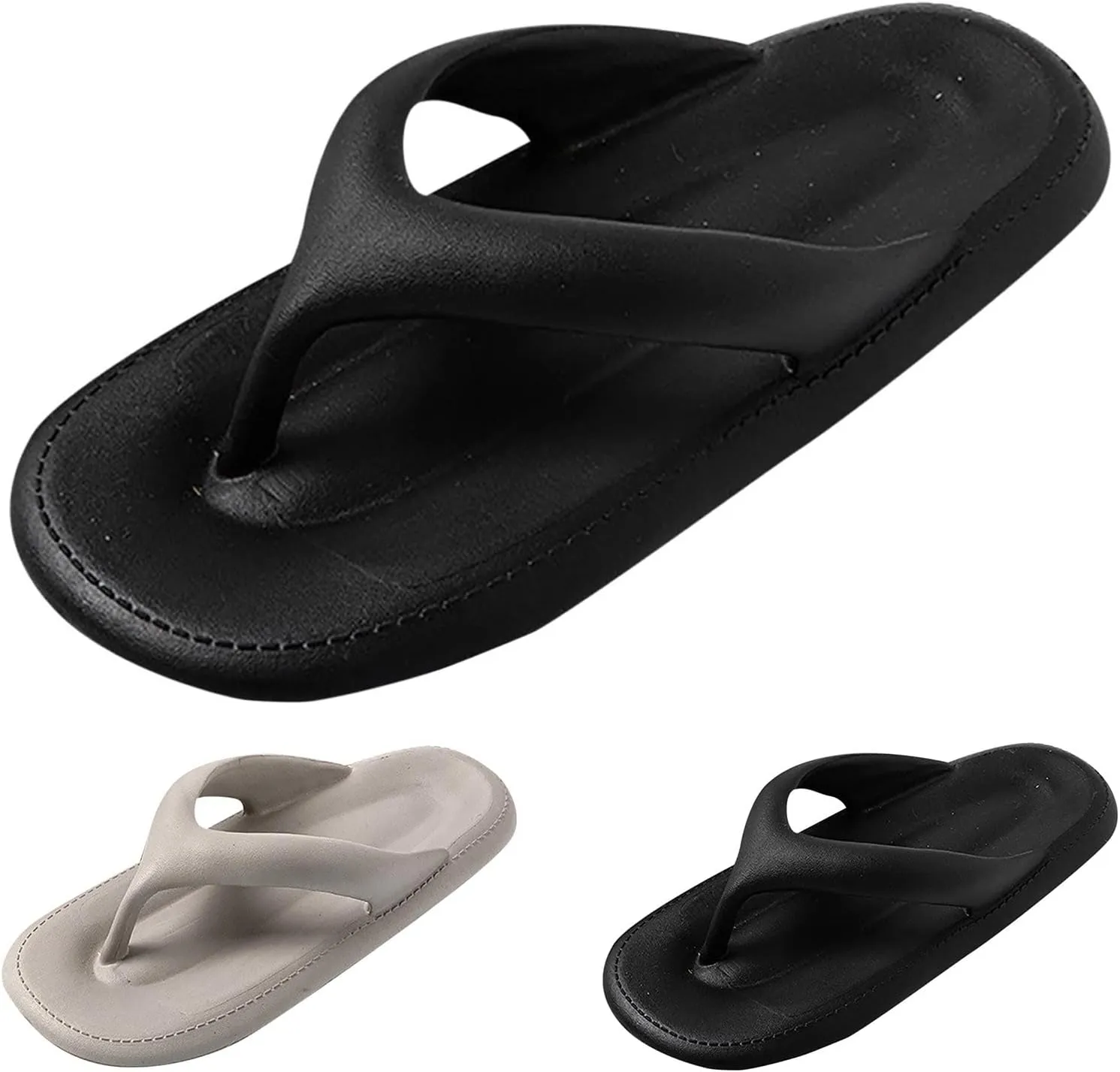 Men Flip Flops Summer New Pattern Indoor and Outdoor Fashionable Practical Beach Shoes Solid Flip Flops Men Cushion