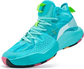 Men Graffiti Basketball Shoes High-Top Sports Shoes Anti-Slip Rubber Soles Indoor Outdoor Sports Running Training Streetwear