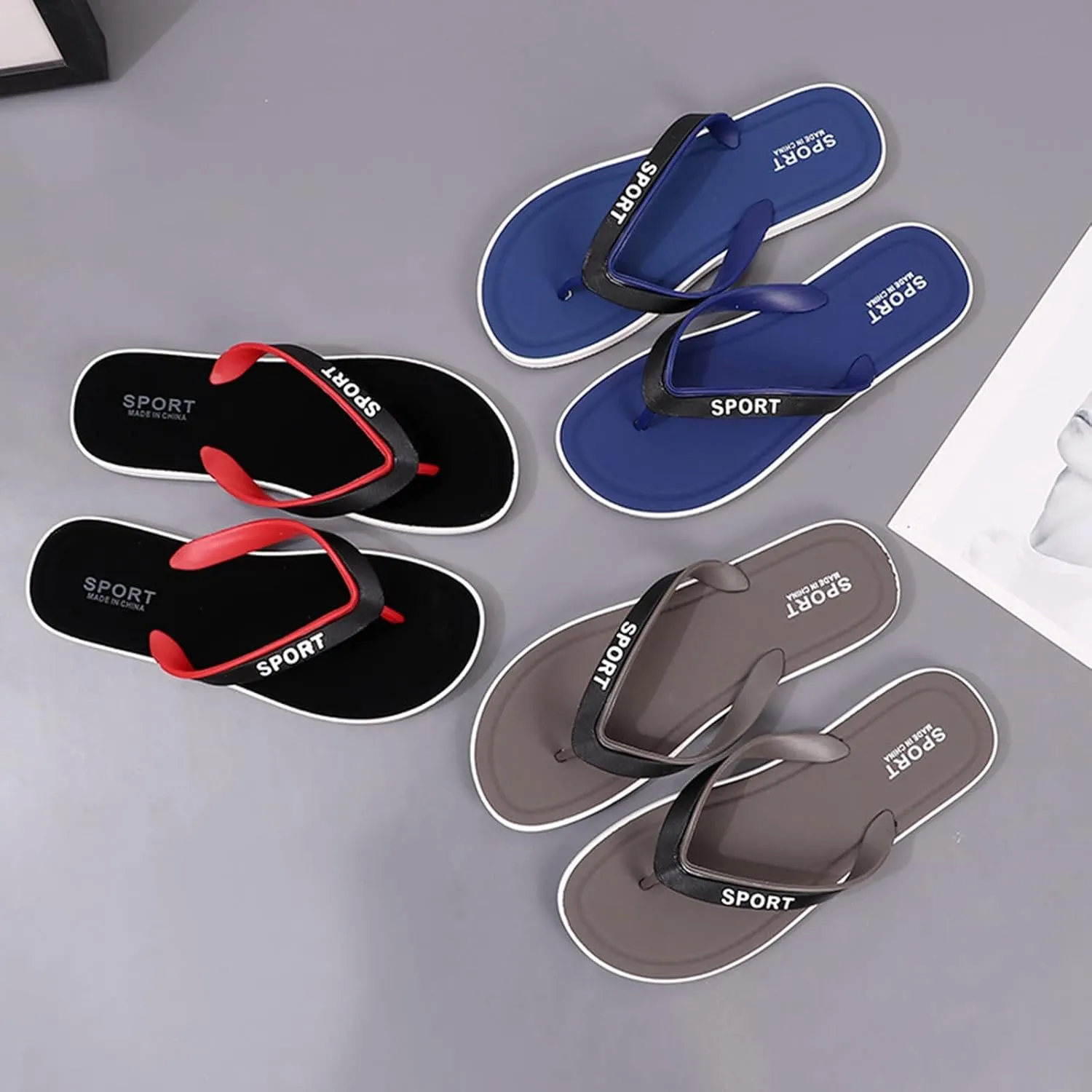Men Shoes Fashion Beach Flip Flops Flat Toe Sandwich Beach Flip Flops for Men Flip Glop Sandals