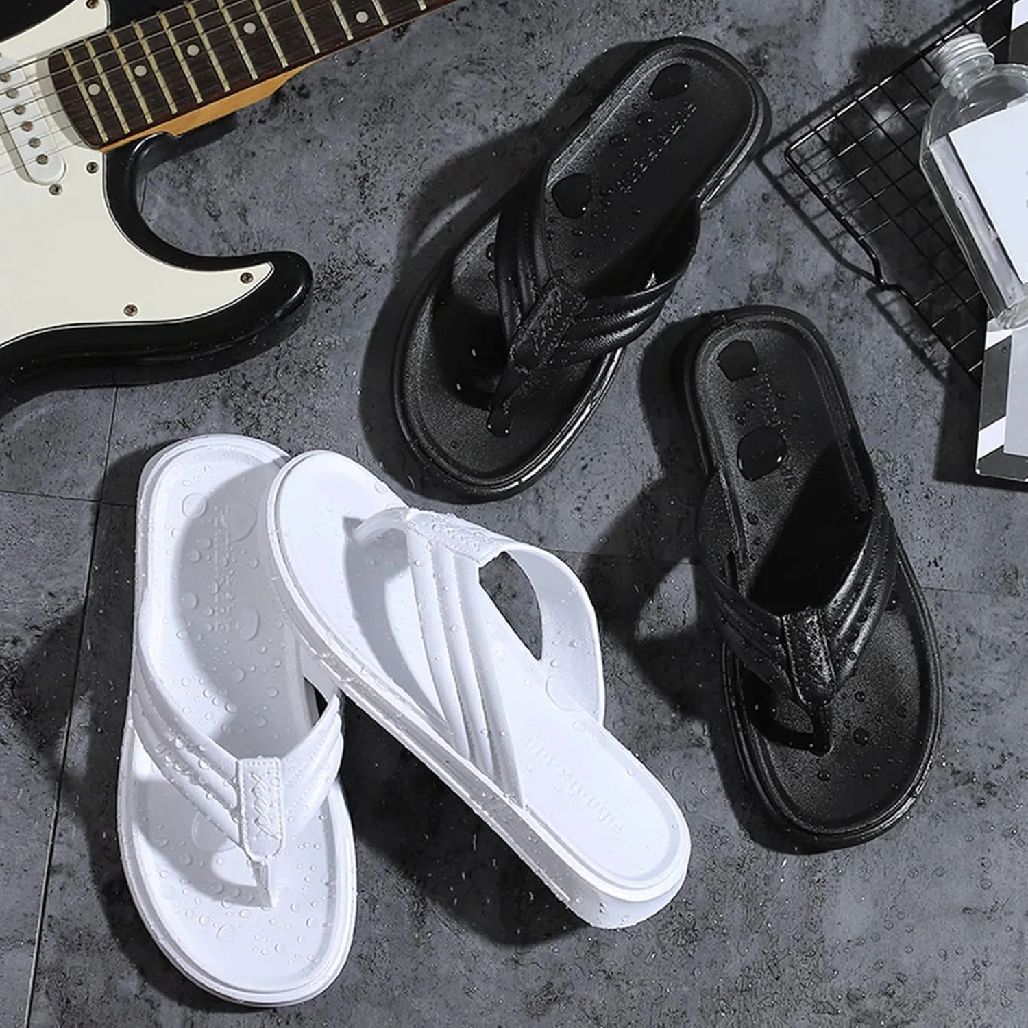 Men Shoes Fashion Beach Flip Flops Flat Toe Sandwich Beach Flip Flops for Men Sandals