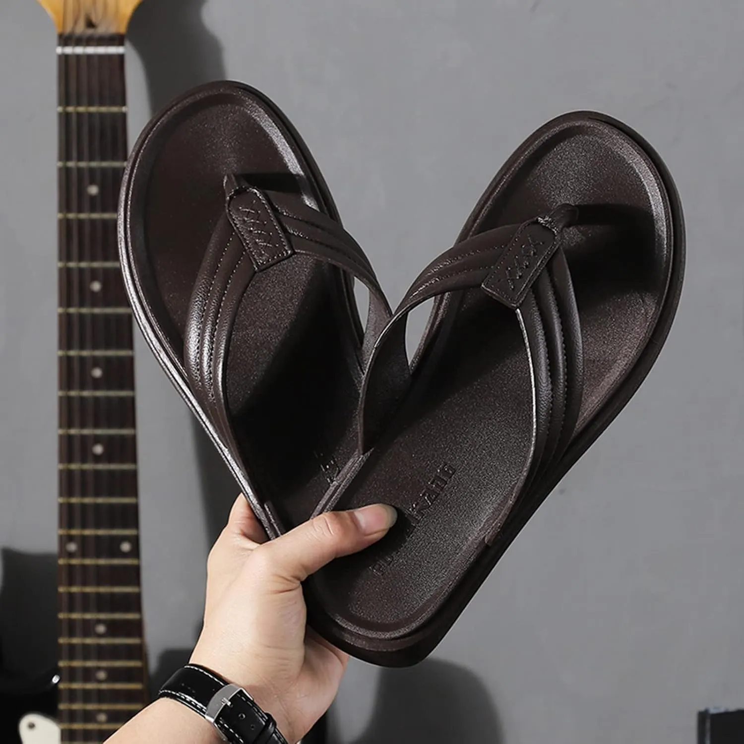 Men Shoes Fashion Beach Flip Flops Flat Toe Sandwich Beach Flip Flops for Men Sandals
