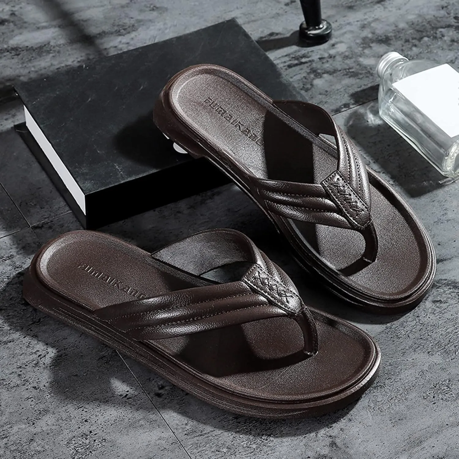 Men Shoes Fashion Beach Flip Flops Flat Toe Sandwich Beach Flip Flops for Men Sandals
