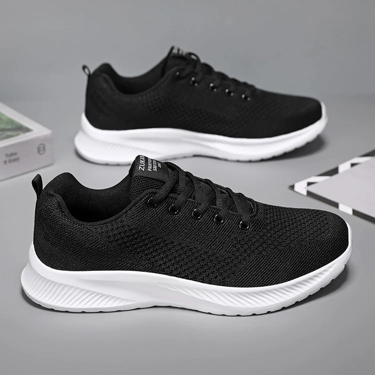 Men Slip on Walking Shoes Casual Dressy Memory Foam Ultra Lightweight Breathable Fashion Sneakers Non Slip Travel Jogging Training Gym Shoes Wide Width