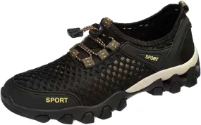 Men Summer Mesh Breathable Hiking Shoes Comfortable Walking Shoes Outdoor Travel Shoes Sneaker Rack for Men Bedroom Men Shoes