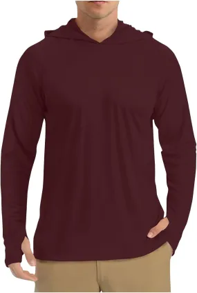 Men UPF 50  Sun Protection Hoodie Shirt Summer Long Sleeve UV SPF Quick Dry Hood T-Shirt Rash Guard Fishing Outdoor