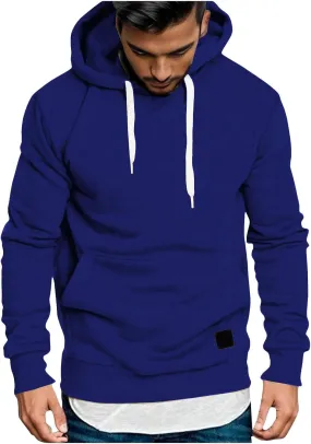 Men Winter Heavy Warm Hood Large Sized Sherpa Lined Fleece Solid Flannel Hoodie Tops Hoodies Men Big and Tall Pullover