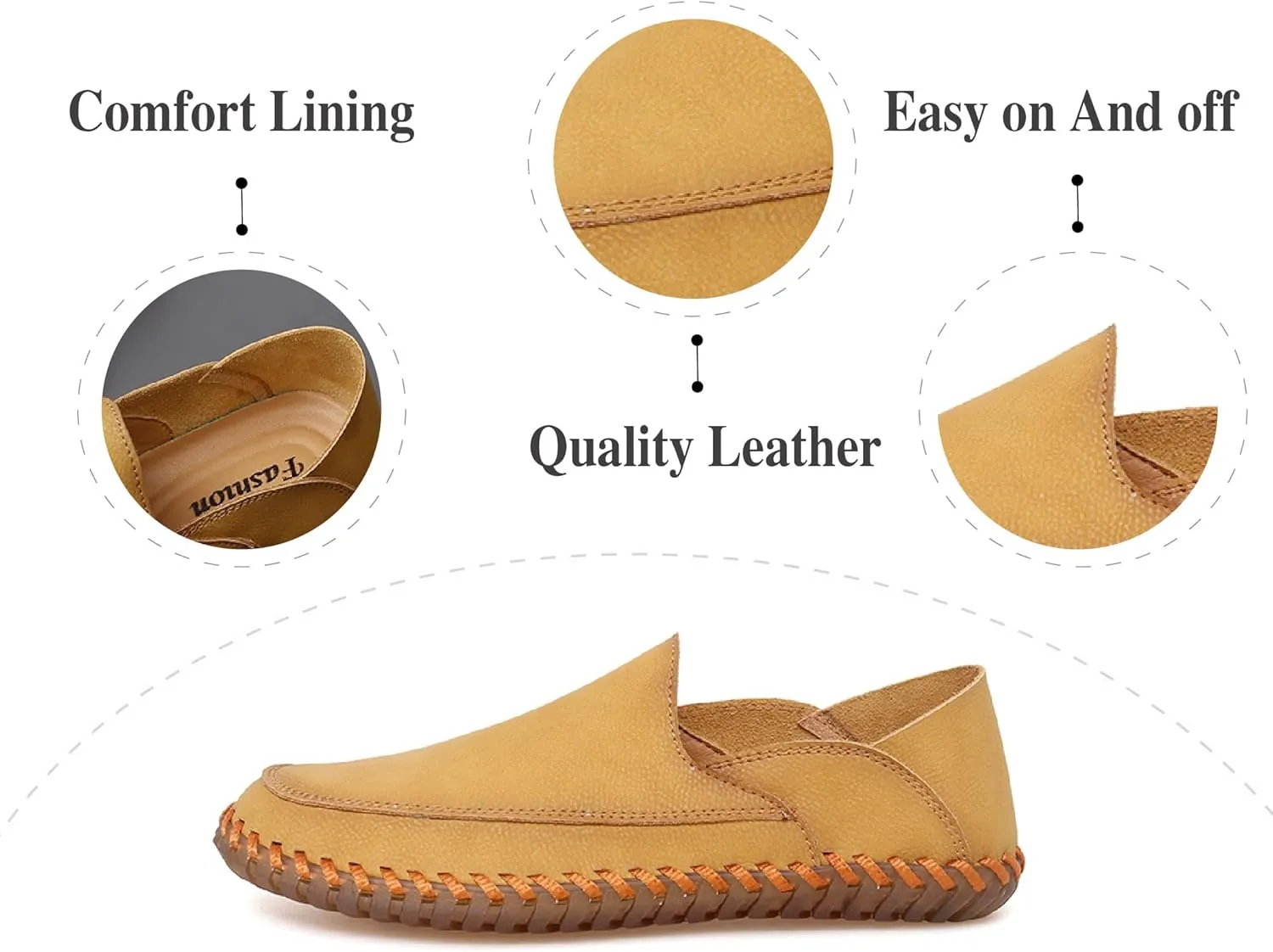 Mens Anti Slip Driving Shoes Leather Loafers Casual Fashion Leather Shoes Comfortable Soft Walking Shoes