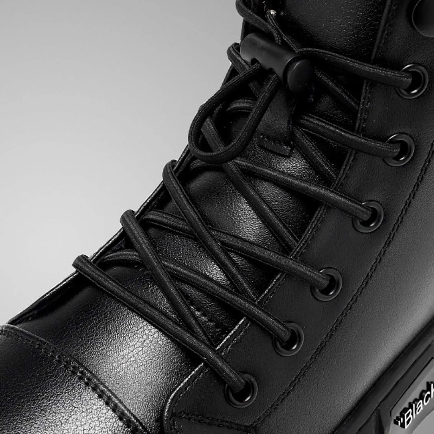 Men's Boots High Top Water Proof Round Toe Laced Up Casual Leather Shoes with British Stylish Men's Trendy Solid Color Thick Sole Heightening Work Boots with Zipper