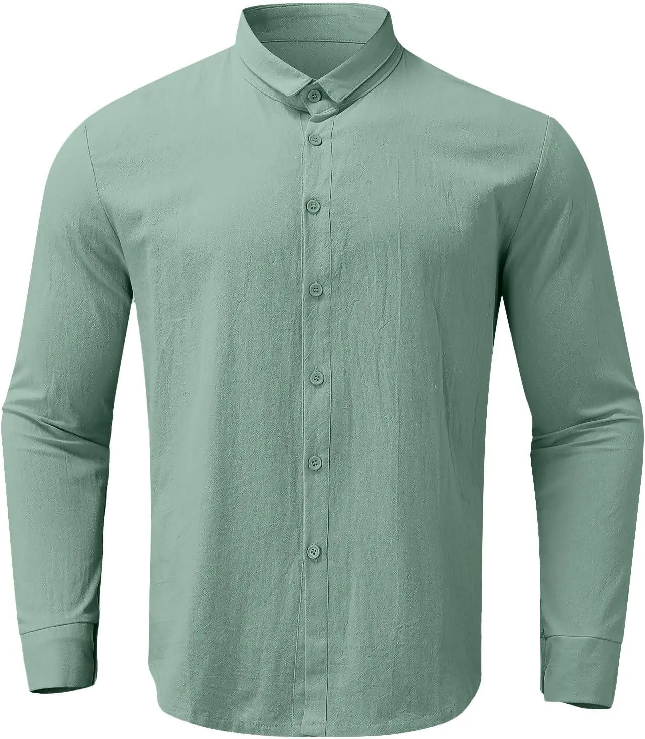 Mens Button Down Linen Shirts Cotton Linen Casual Long Sleeve Untucked Shirts Lightweight Quick Dry Summer Beach Tops
