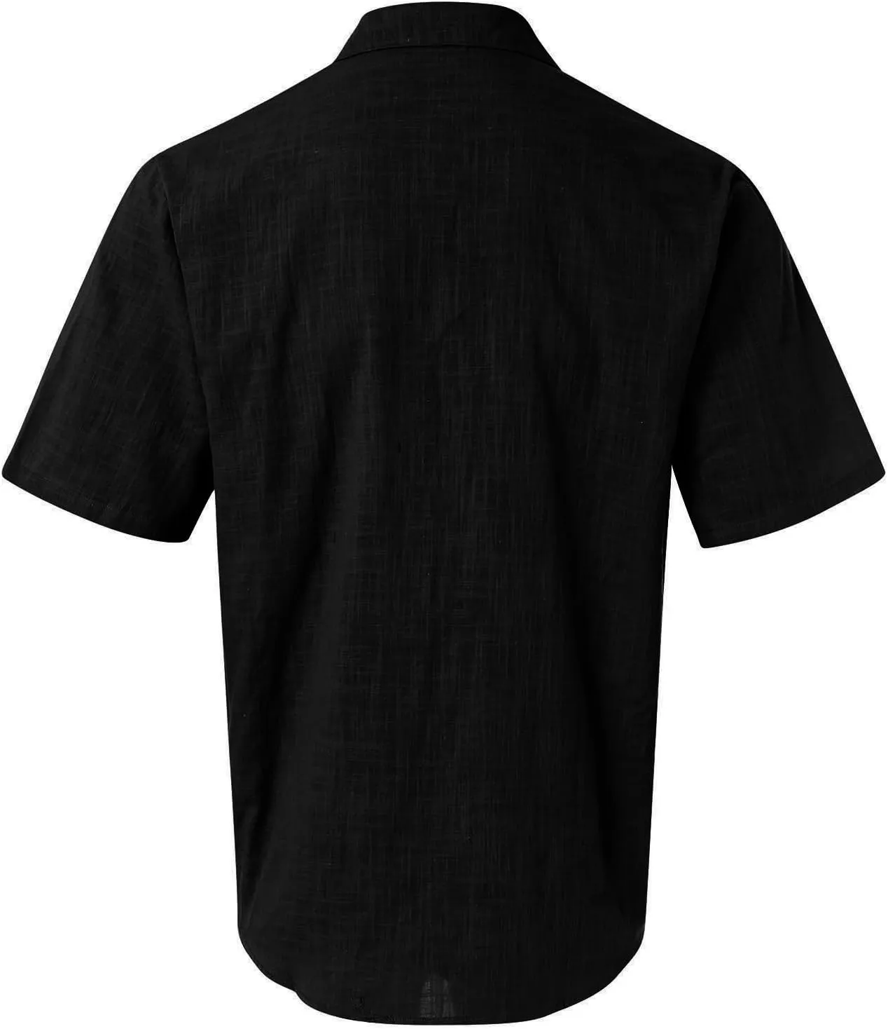 Mens Button Down Shirts Summer Casual Beach T-Shirts Short Sleeve V-neck Lapel Tops Solid Color Loose Comfy Tees