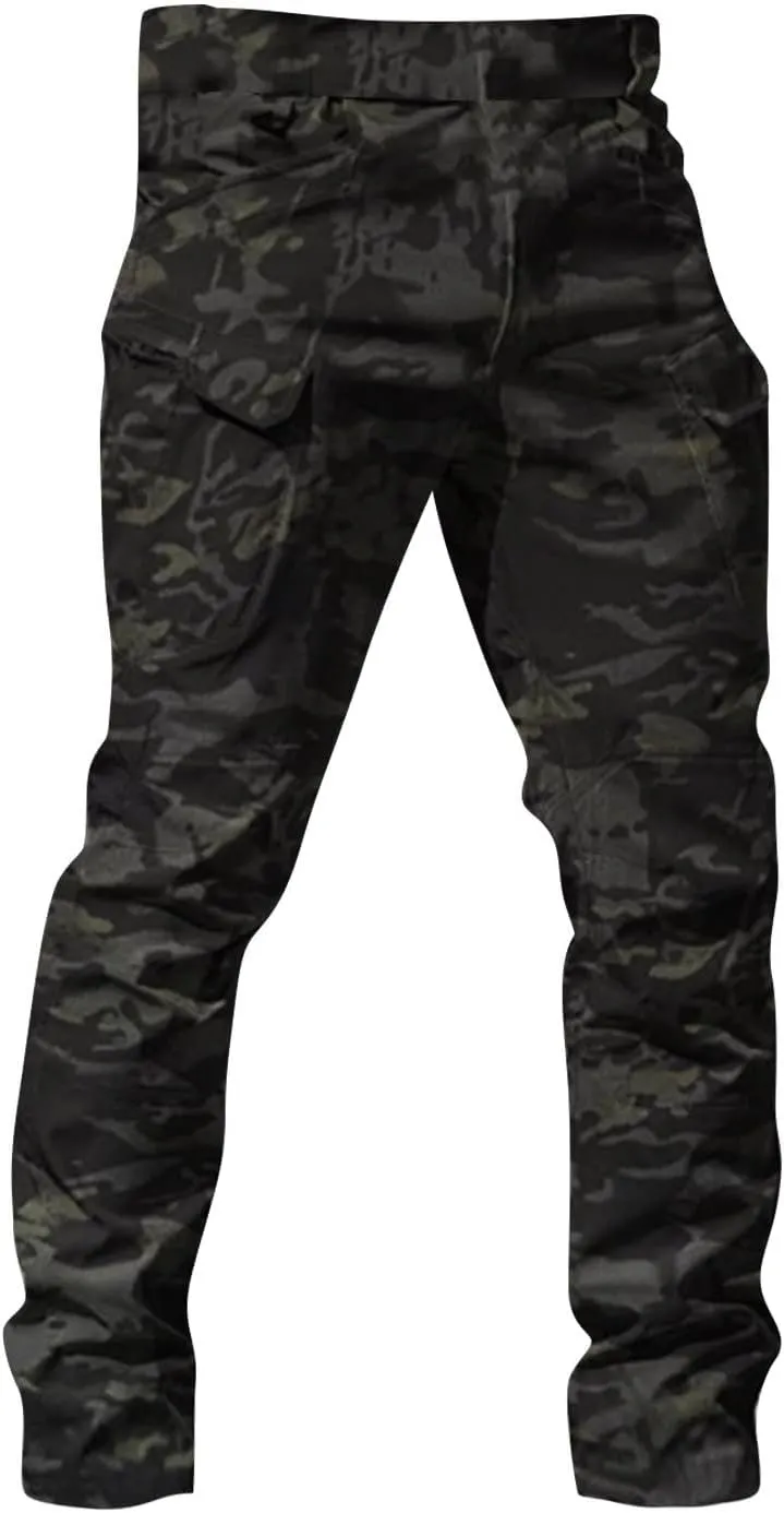 Mens Cargo Pants Baggy Ripstop Pants Multi Pockets Outdoor Work Hiking Pants Match Mens Wild Cargo Pants