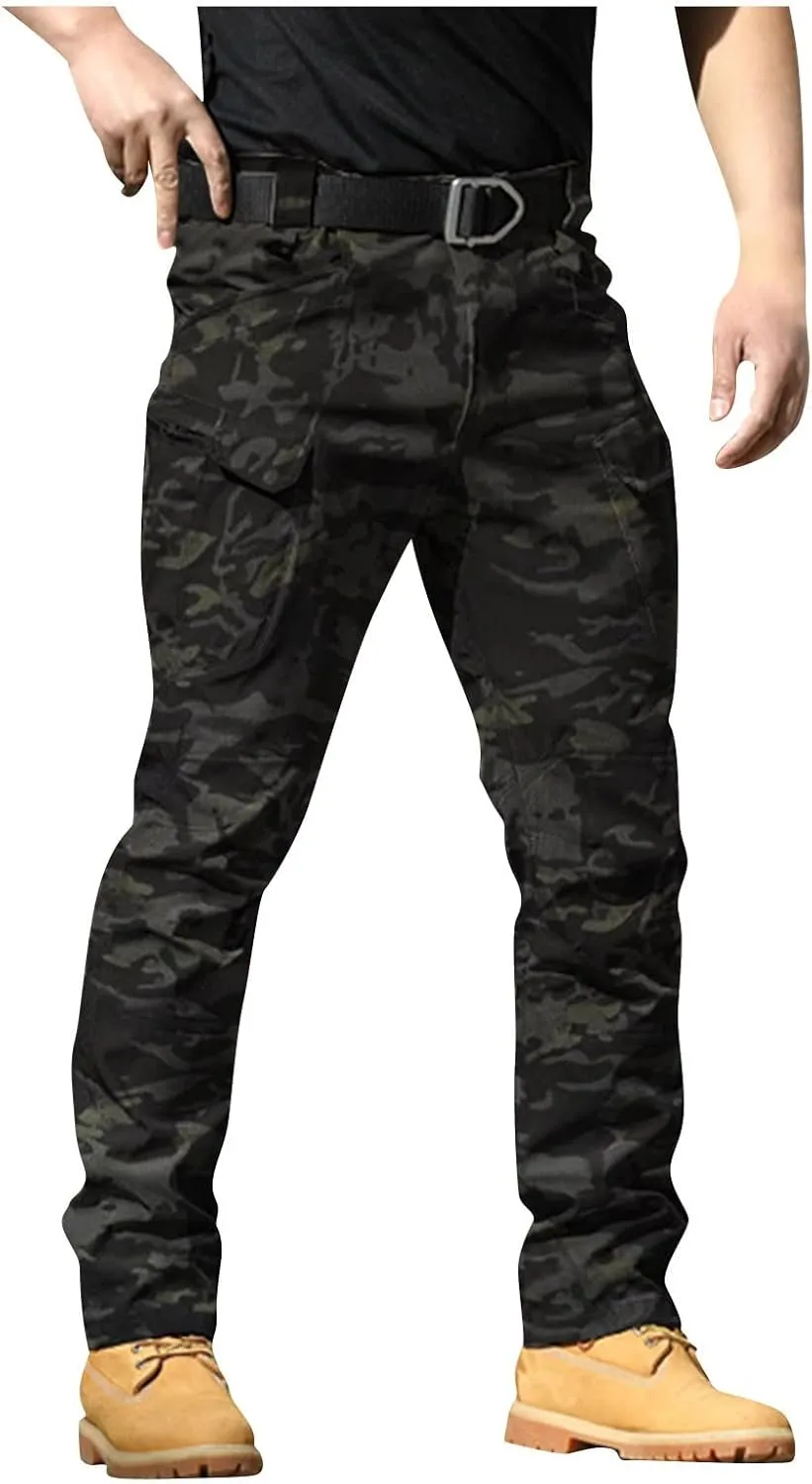Mens Cargo Pants Baggy Ripstop Pants Multi Pockets Outdoor Work Hiking Pants Match Mens Wild Cargo Pants