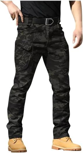 Mens Cargo Pants Baggy Ripstop Pants Multi Pockets Outdoor Work Hiking Pants Match Mens Wild Cargo Pants