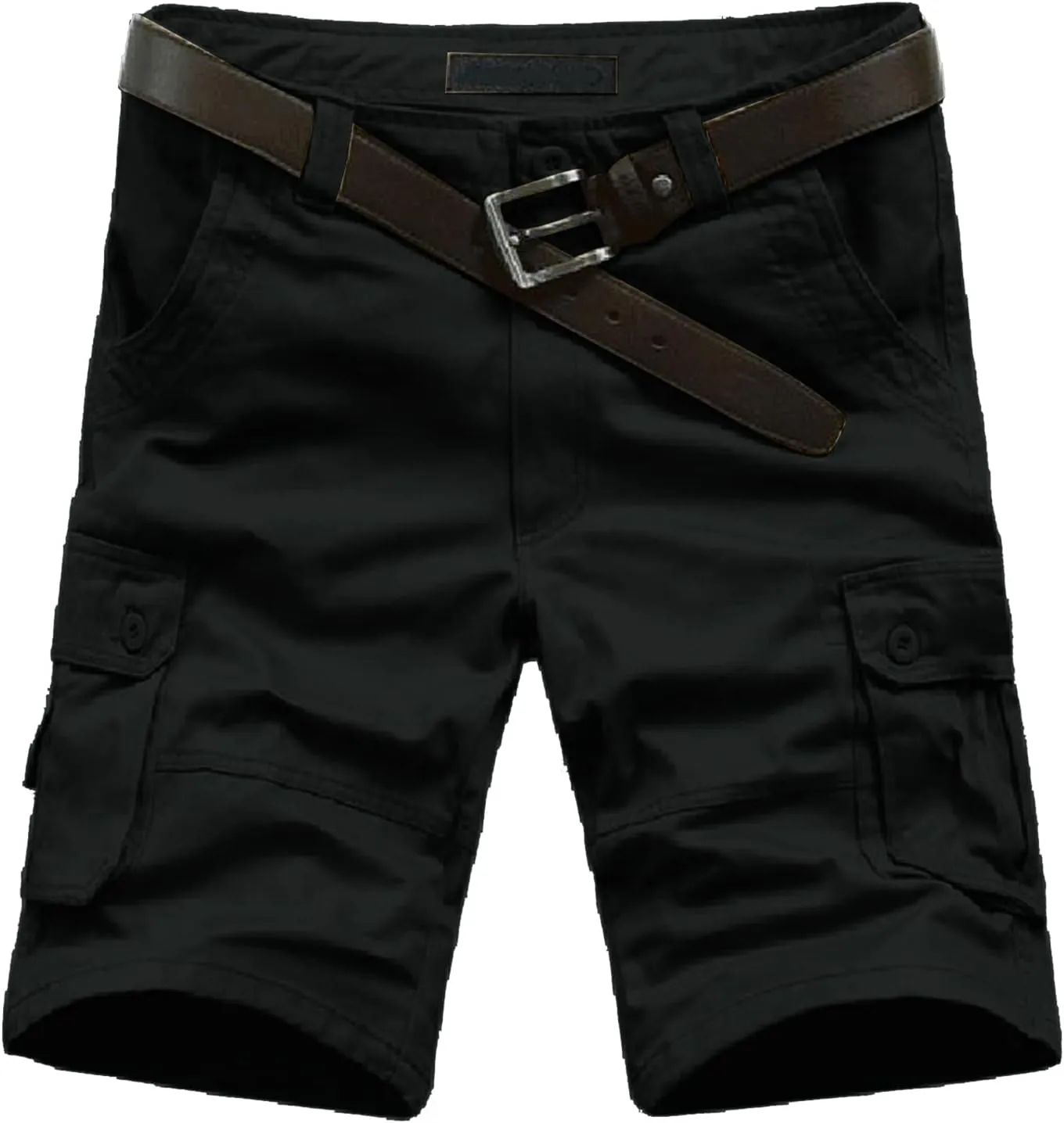 Men's Cargo Shorts 2024 Summer Trendy Shorts Elastic Waist Drawstring Stretch Loose Beach Shorts with Pockets