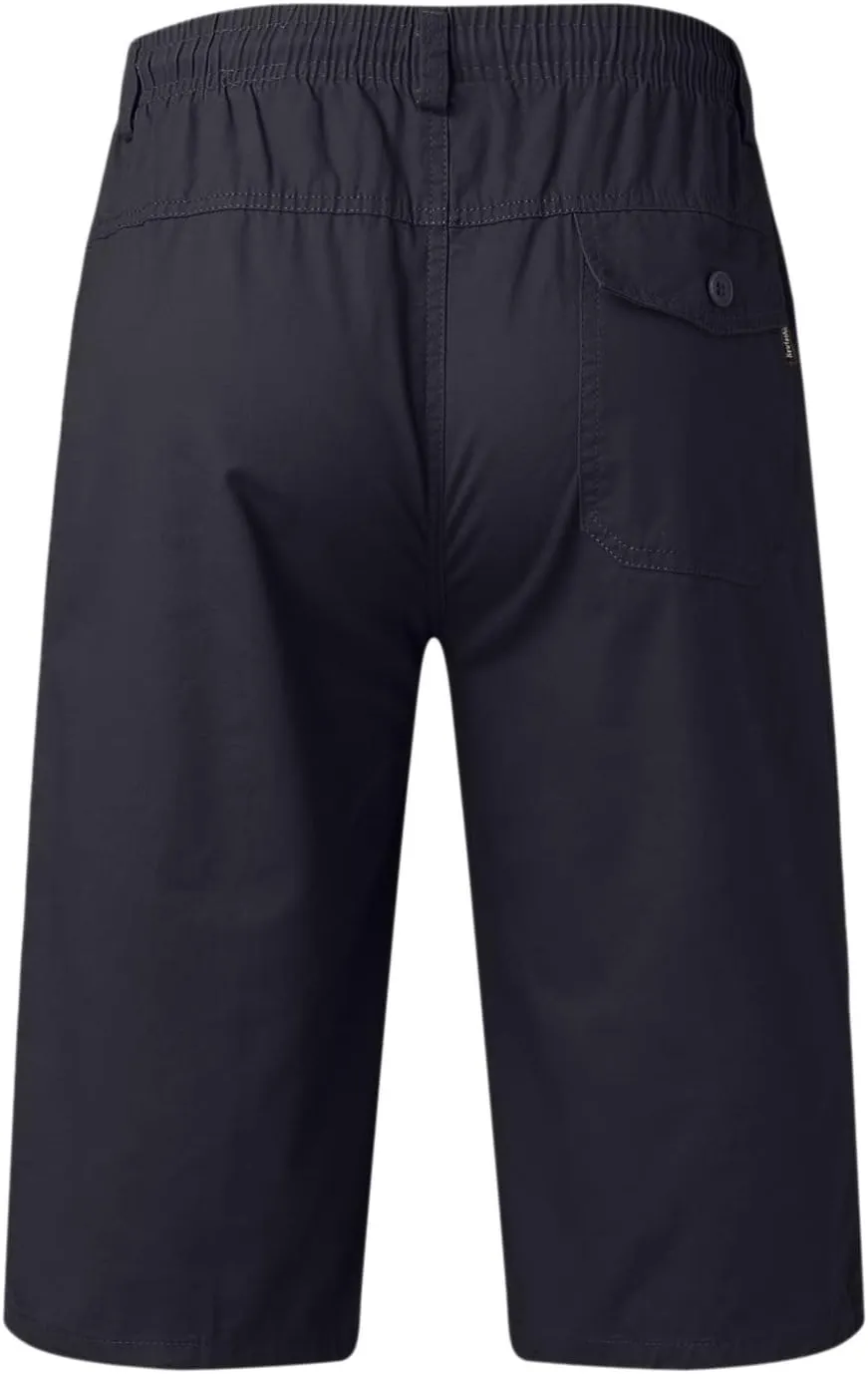 Mens Cargo Shorts Men's Elastic Waist Multi Pockets Work Shorts Knee Length Tactical Hiking Shorts Golf Shorts