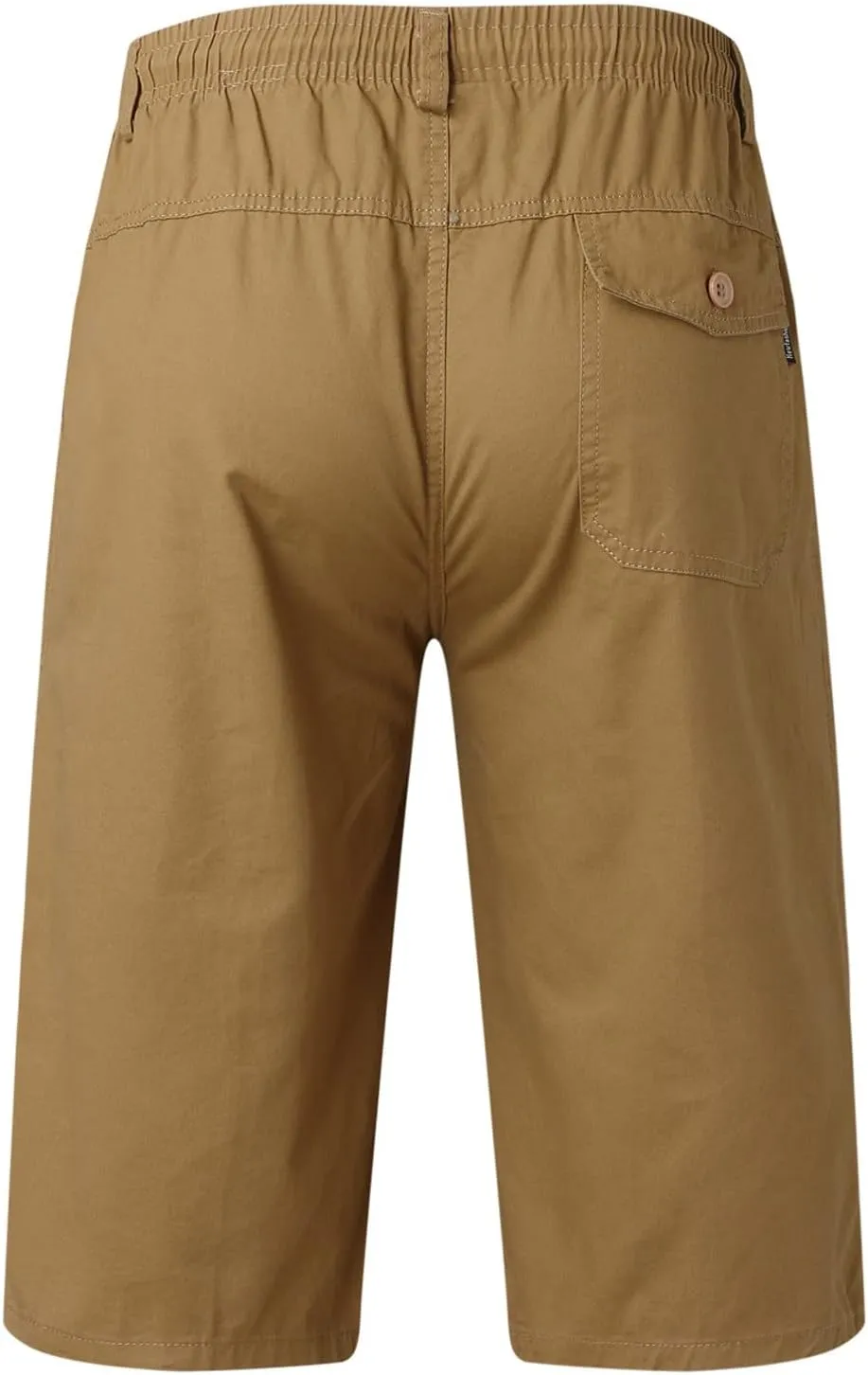 Mens Cargo Shorts Men's Elastic Waist Multi Pockets Work Shorts Knee Length Tactical Hiking Shorts Golf Shorts