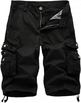 Mens Cargo Shorts Men's Hiking Cargo Shorts with Multi-Pockets Tactical Solid Shorts Outdoor Fishing Golf Shorts