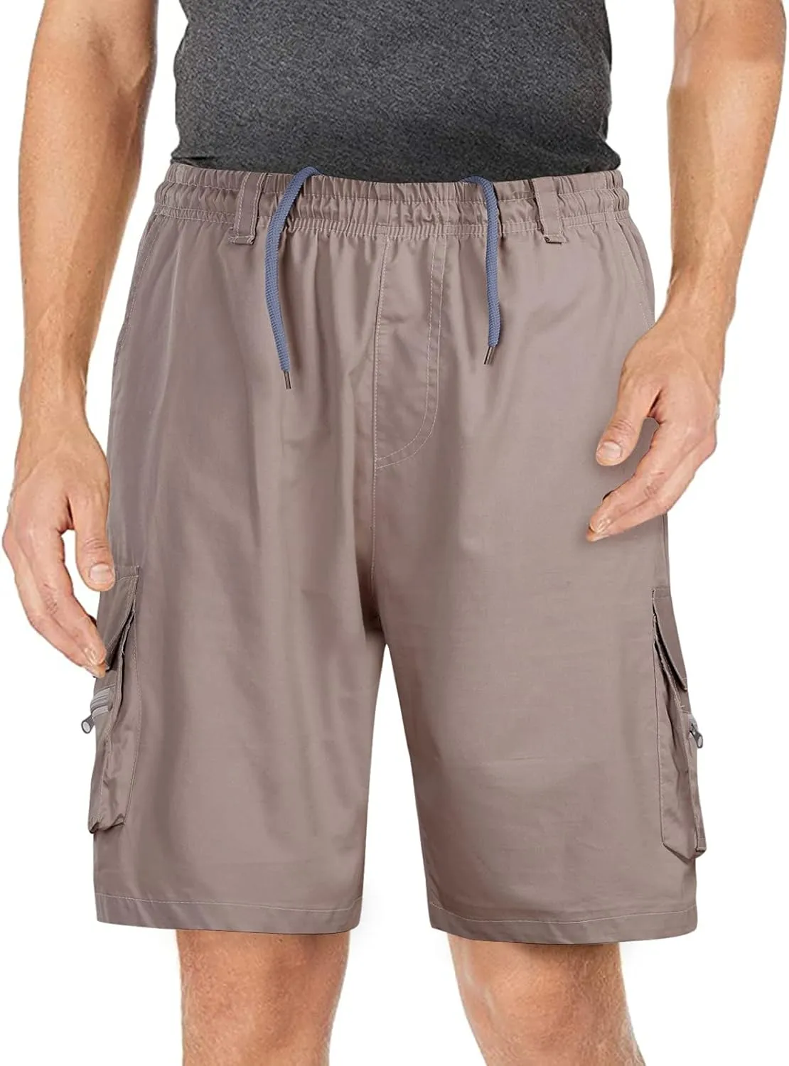 Mens Cargo Shorts Mens Shorts Casual Comfortable Workout Shorts Drawstring Zipper Pockets Elastic Waist Shorts Pant