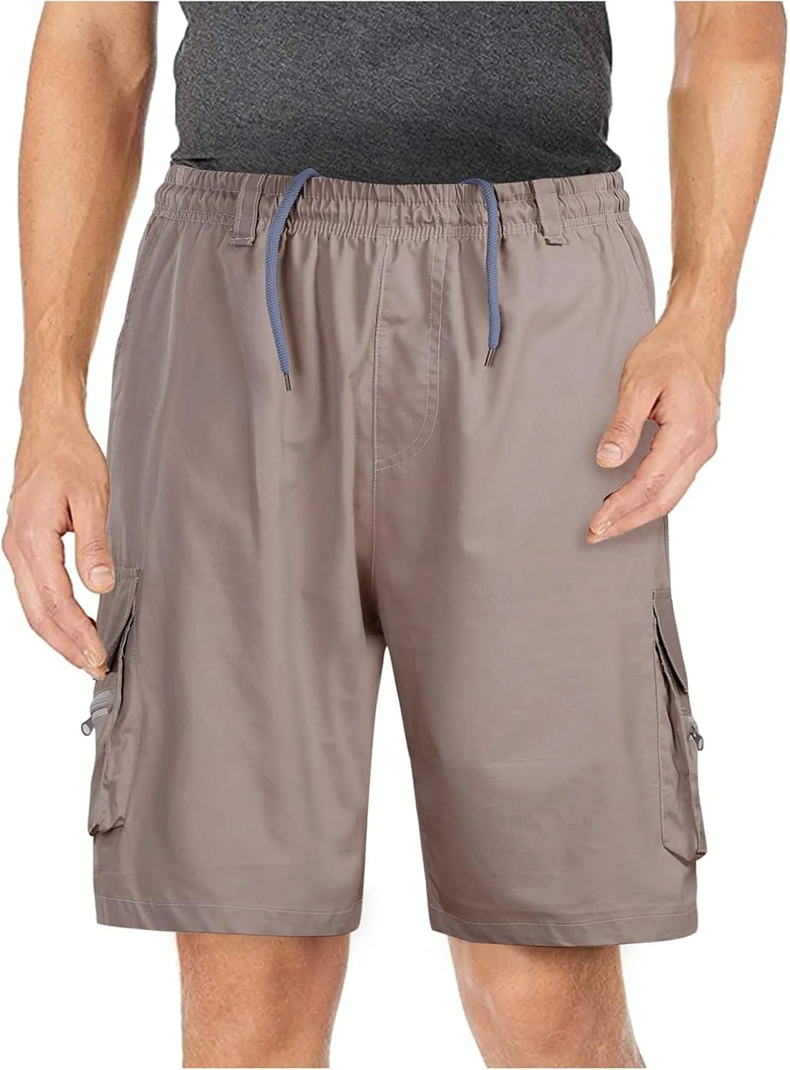 Mens Cargo Shorts Mens Shorts Casual Comfortable Workout Shorts Drawstring Zipper Pockets Elastic Waist Shorts Pant