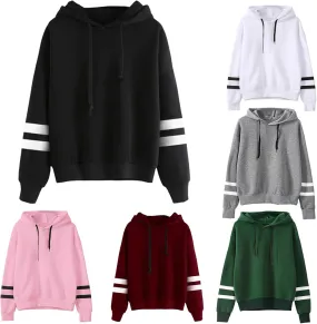 Men's Casual Hoodie Oversized Lantern Sleeve Fleece Sweatshirts Pullovers Drop Shoulder Striped Print for Everyday Comfort
