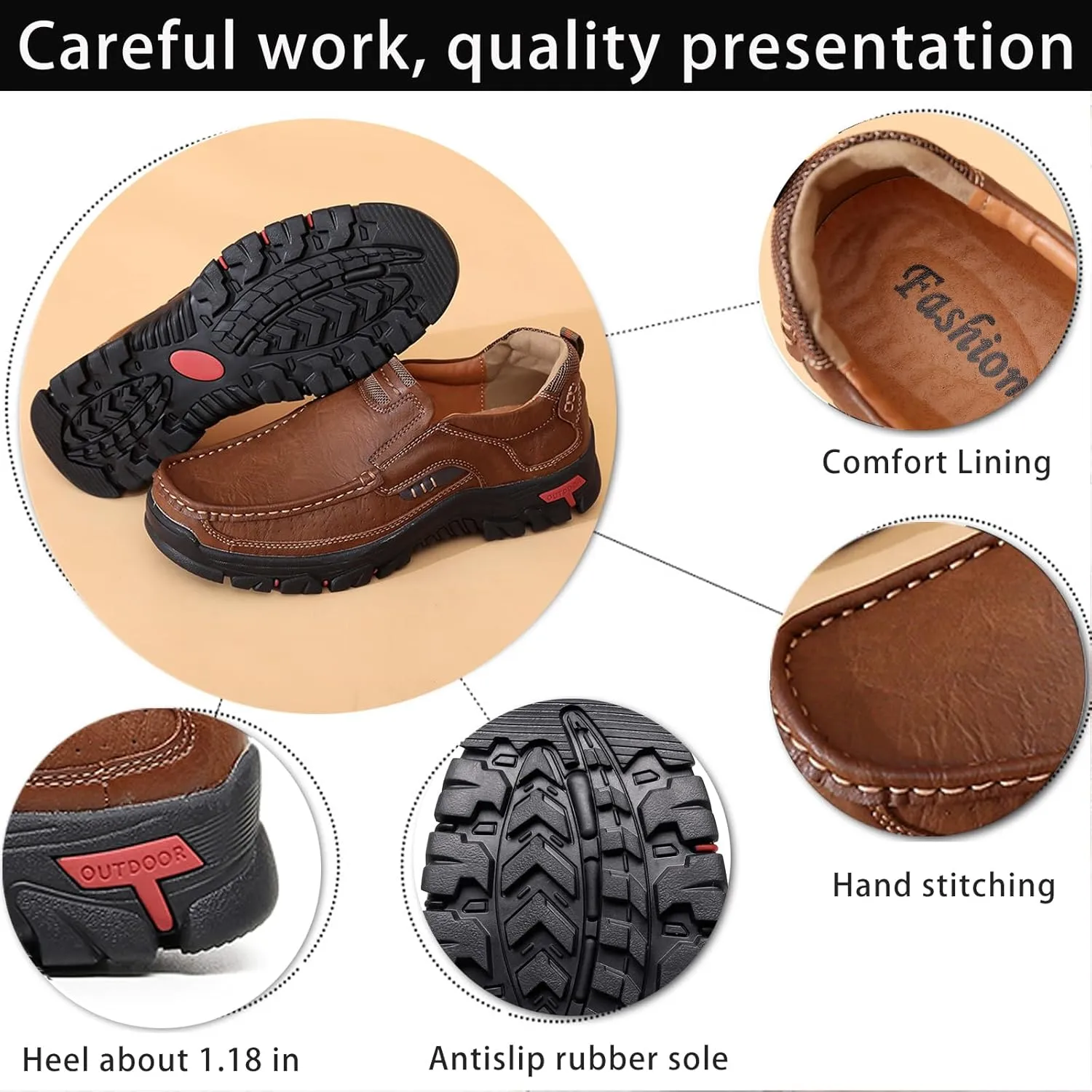 Men's Casual Penny Loafers Comfort Sofft Moccasins Platform Anti-Slip Slip On Walking Shoes for Work, Driving, Partying and Walking