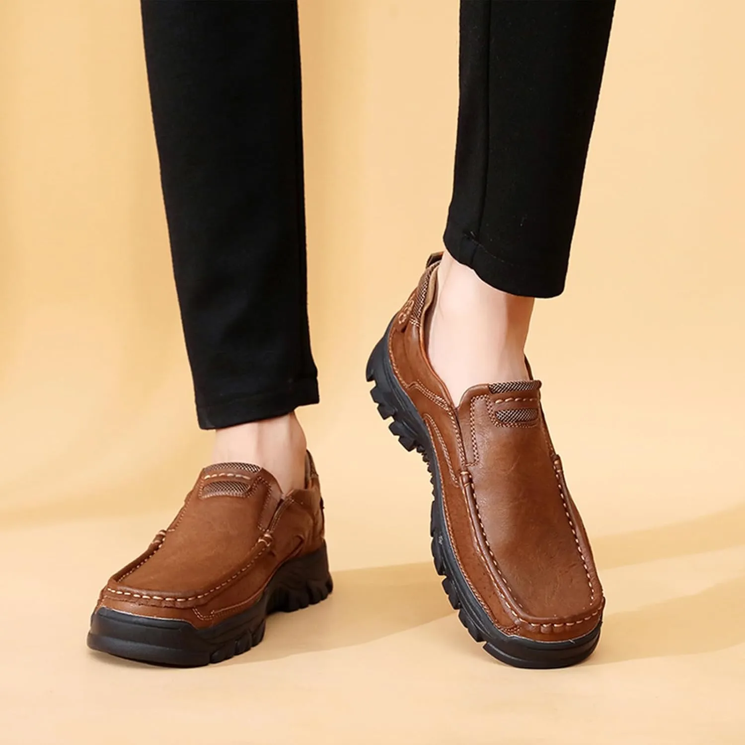Men's Casual Penny Loafers Comfort Sofft Moccasins Platform Anti-Slip Slip On Walking Shoes for Work, Driving, Partying and Walking