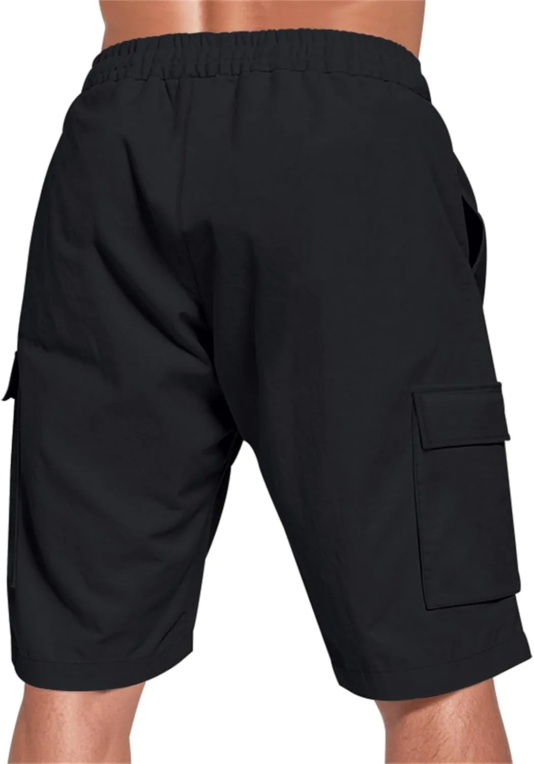 Mens Casual Shorts Summer Beach Elastic Waist Drawstring Shorts Lightweight Quicky Dry Vacation Shorts