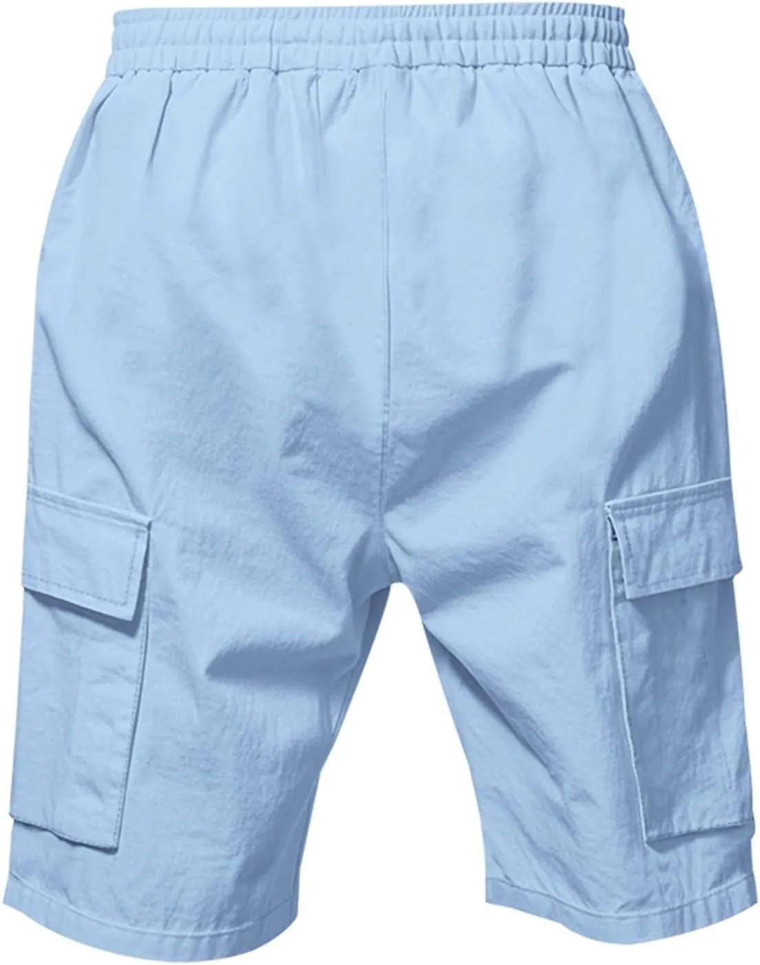 Mens Casual Shorts Summer Beach Elastic Waist Drawstring Shorts Lightweight Quicky Dry Vacation Shorts
