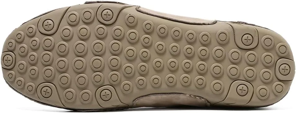 Men's Comfortable Walking Hiking Shoes Fashion Casual Lightweight Slip-on Leather Sneakers