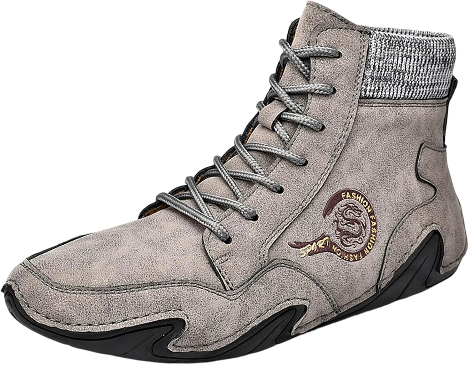 Men's Comfortable Walking Shoes Soft Flat Soled High Top Sneaker Lightweight Workout Shoes Business Casual Shoe