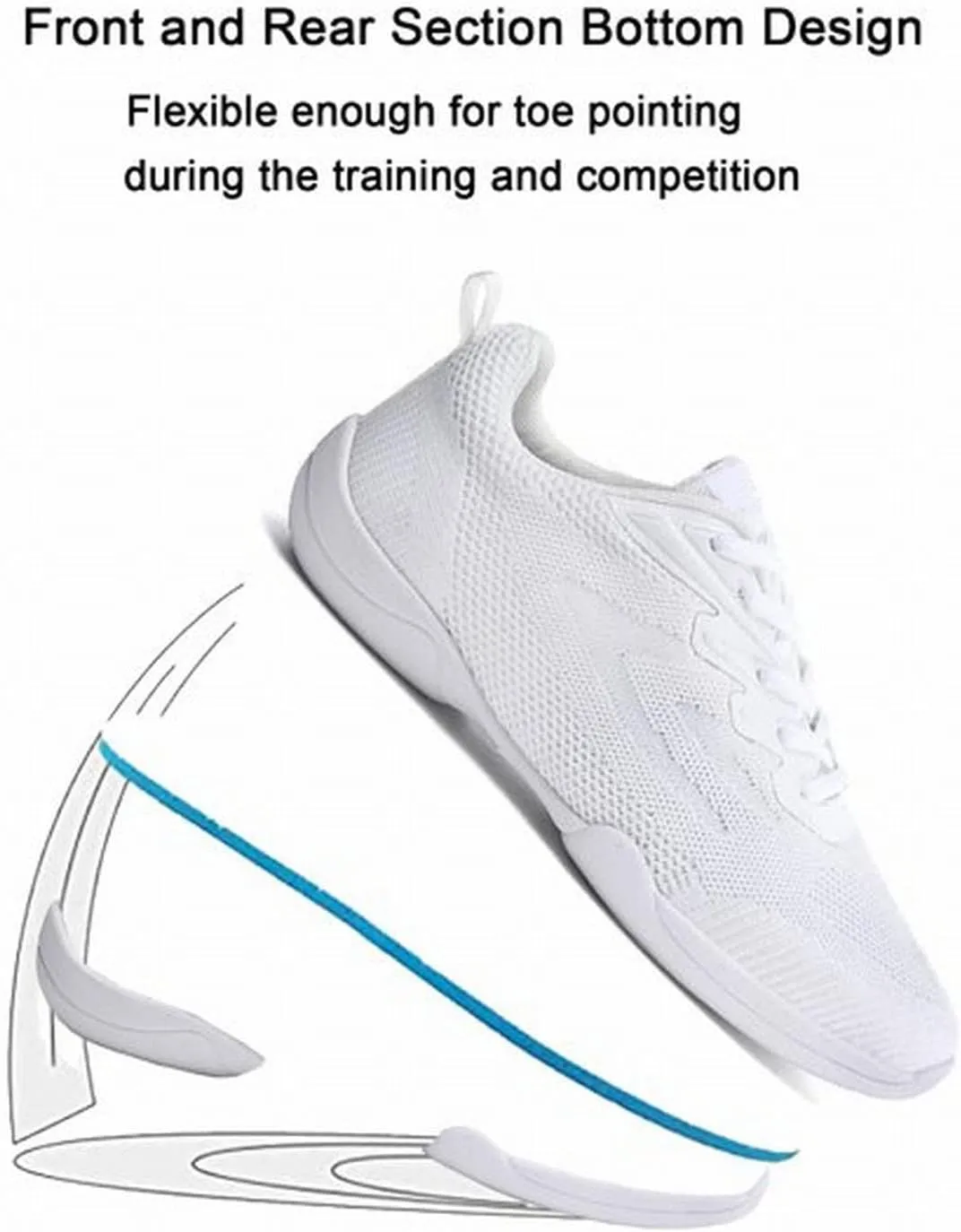 Men's Competitive Sports Cheerleading Shoes Training Shoes Breathable Mesh Comfortable Soft Sneaker Rack for Men Bedroom