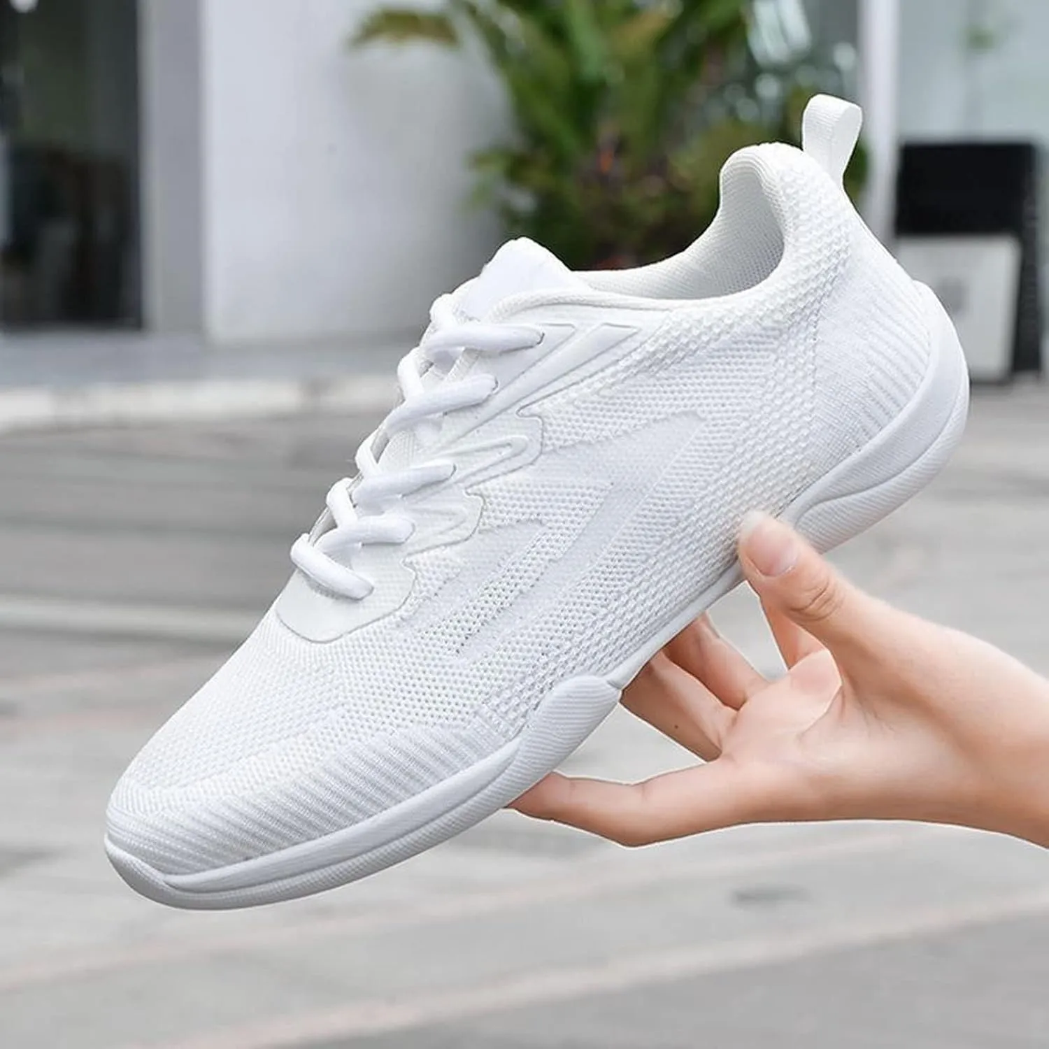 Men's Competitive Sports Cheerleading Shoes Training Shoes Breathable Mesh Surface Comfortable Soft Mens Sneaker Lot (White, 10)