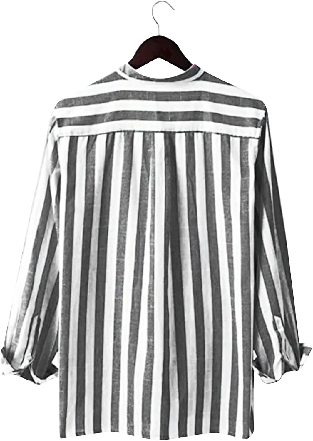 Mens Cotton Linen Henley Shirts with Hood Pocket Long Sleeve Shirt Top Loose Vacation Beach with Hood Mens