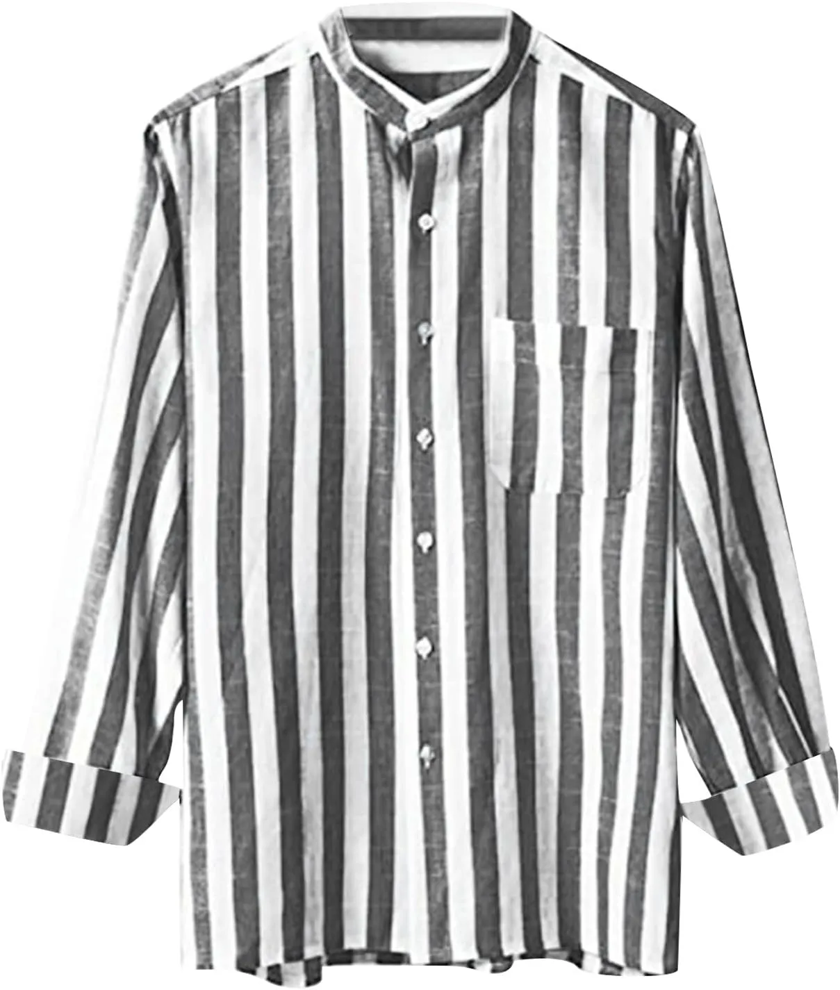 Mens Cotton Linen Henley Shirts with Hood Pocket Long Sleeve Shirt Top Loose Vacation Beach with Hood Mens