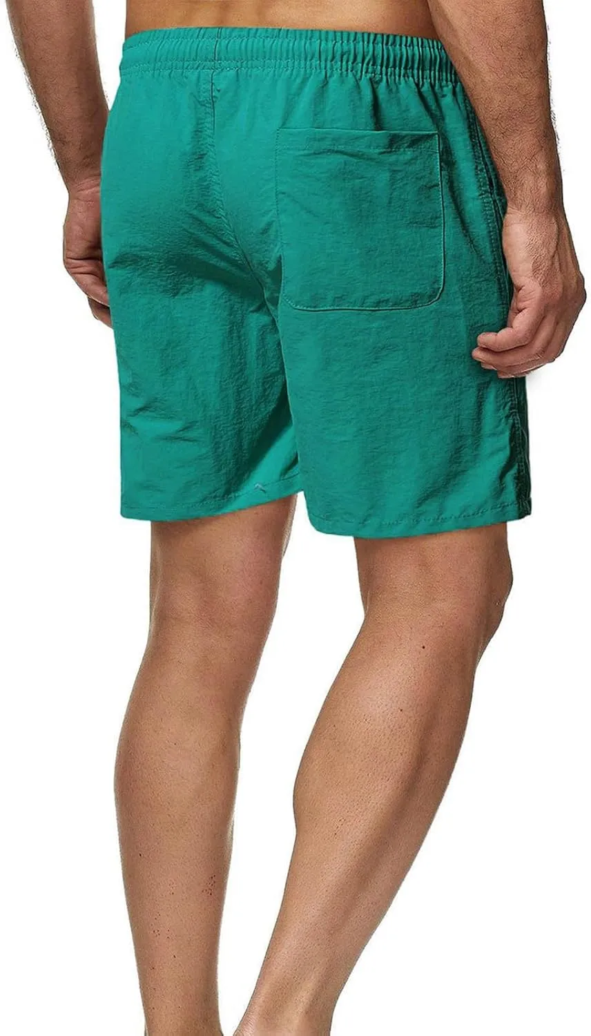 Men's Cotton Shorts Elastic Waist Summer Beach Shorts Casual Drawstring Sports Shorts with Pockets