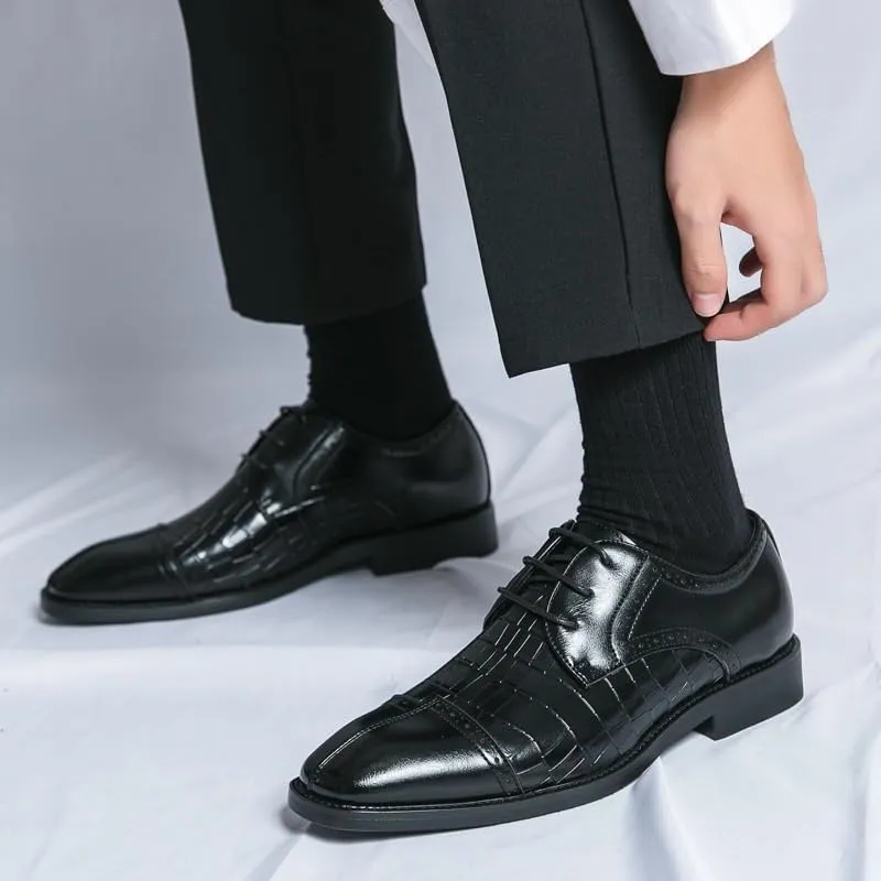Mens Dress Shoes Comfortable Fashion Genuine Leather Shoes Men Daily Business Casual Shoes Mens Waterproof Shoes Men Work Oxford Shoes