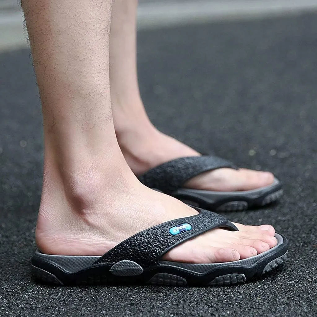 Men's Fashion Spliced Soft Soled Flip Flops for Casual Outdoor Beach Flip Flops Men Shower Sandals