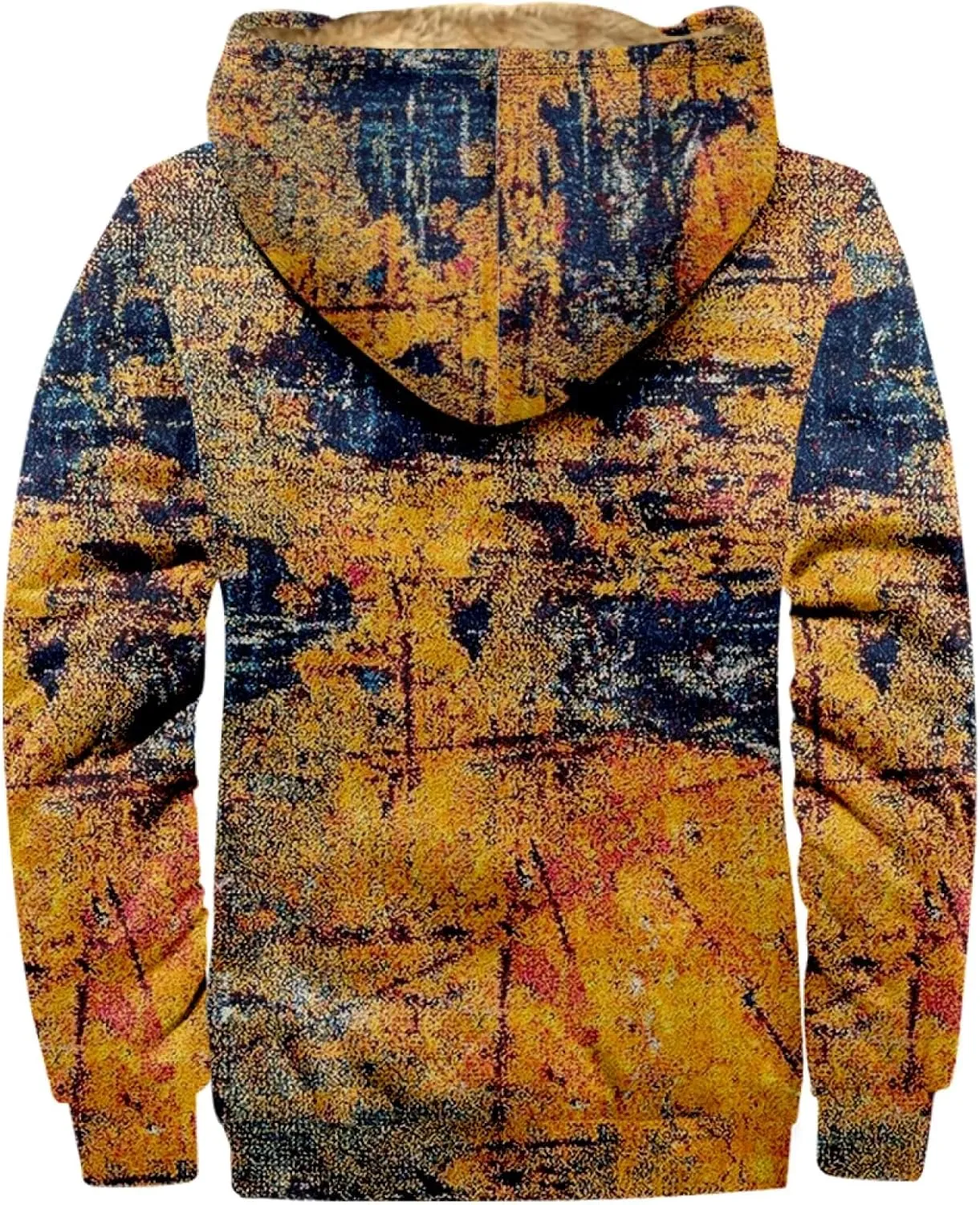 Men'S Fleece Jackets & Coats Heated Personalized Casual Printing Long Sleeve Zipper Thick Cotton Suit Winter