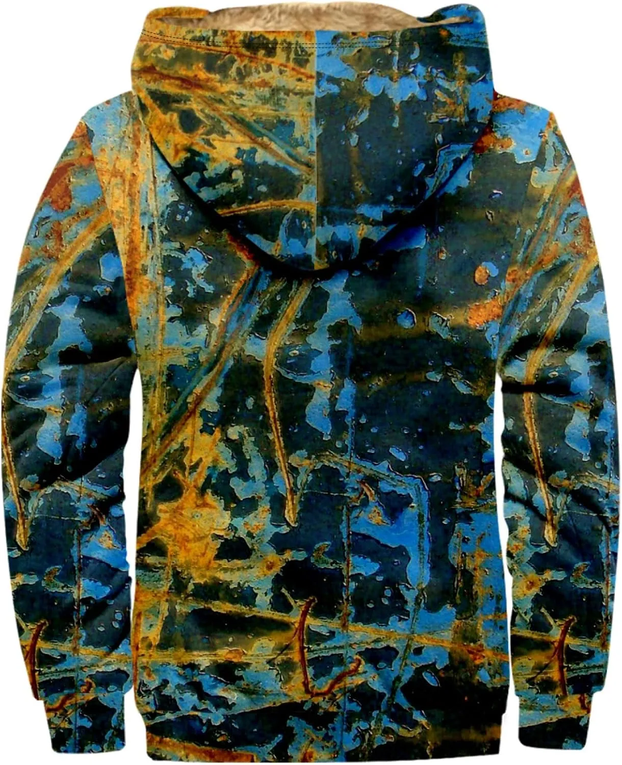 Men'S Fleece Jackets & Coats Heated Personalized Casual Printing Long Sleeve Zipper Thick Cotton Suit Winter